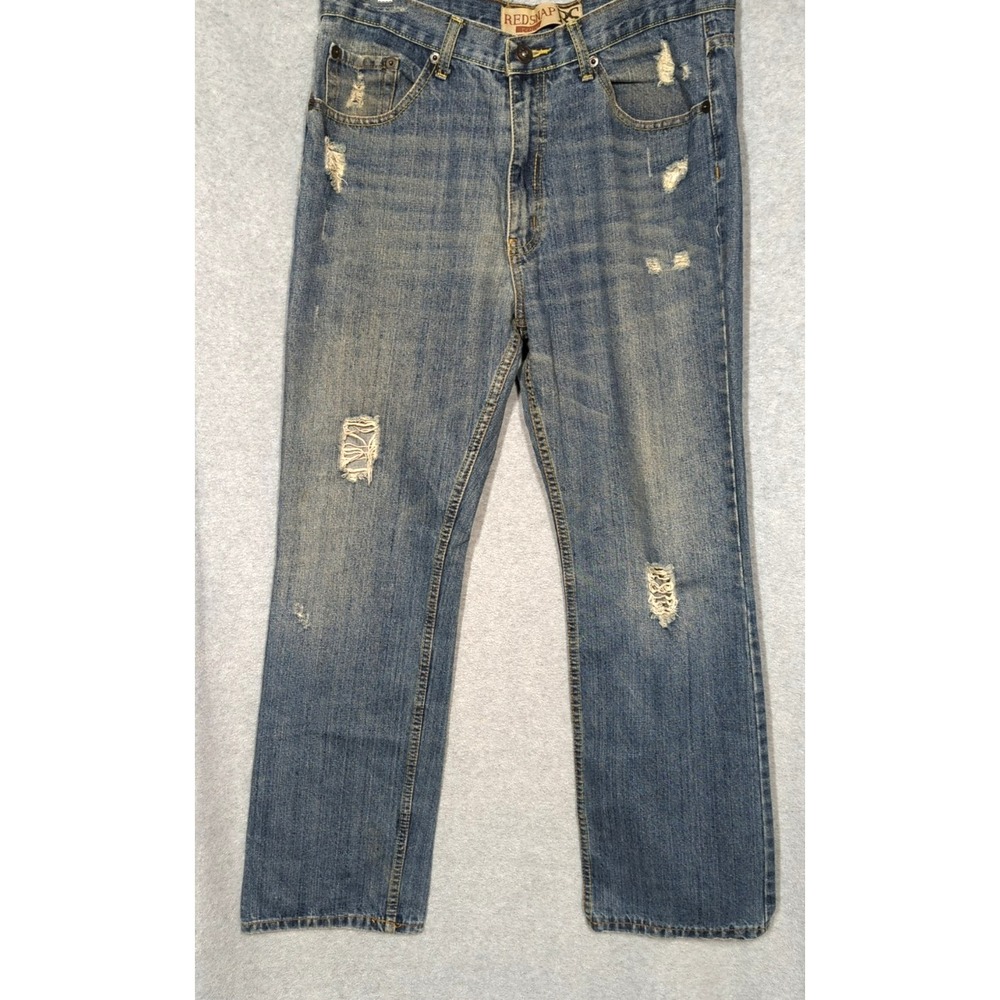 Wide Leg Distressed Jeans Men 36x32 100% Cotton Grunge Beach Beer